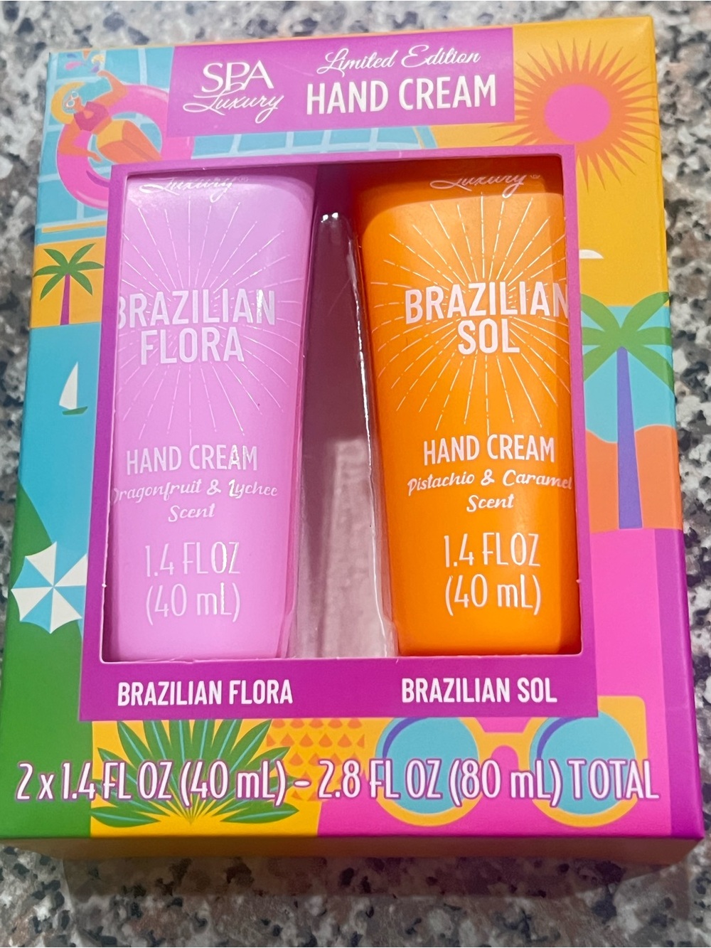 SPA Luxury Brazilian Flora & Brazilian Sol Hand Cream Duo - Pink & Orange